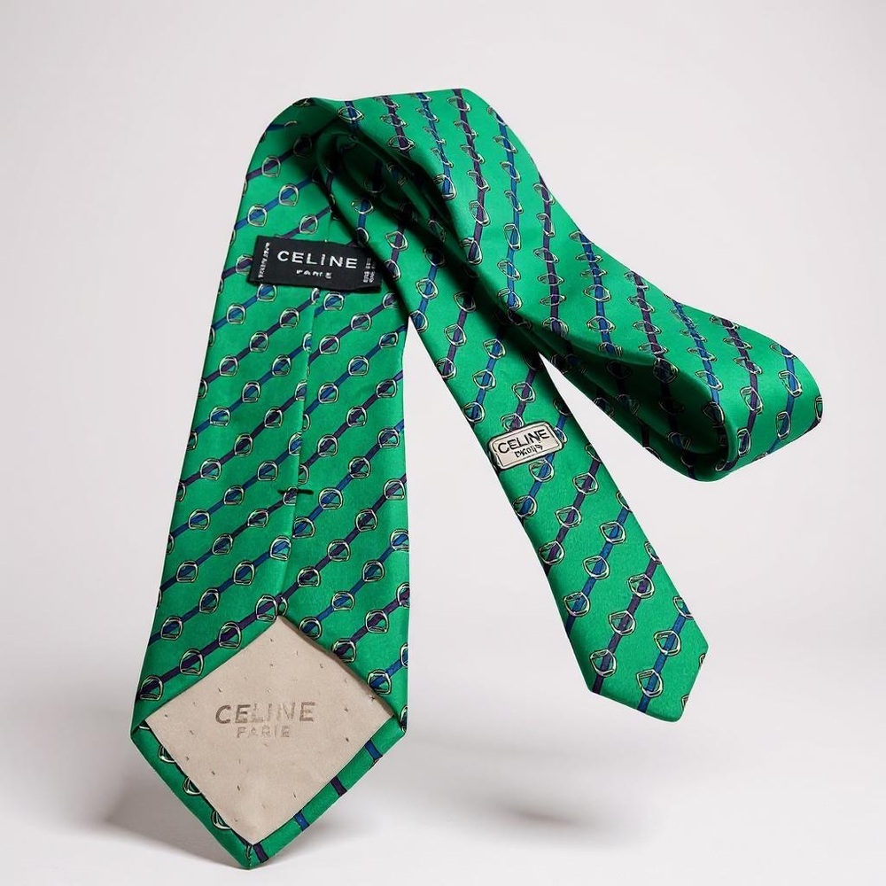 Celine Green Patterned Men's Tie